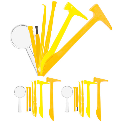 63 Pièces Outils D'Excavation Éducatif Brosse Ciseau Marteau
