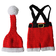 One Set Adorable Hand Knitted Christmas Baby Costume For Photography