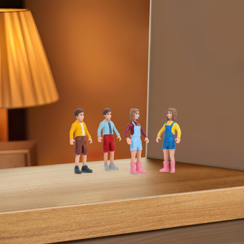 1 Set Imiterade Människofigurer Människoskala Miniatyrskal 2