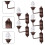 5Pcs Mini Wall Lamps Luminous Sand Table Building Diy Materials 7