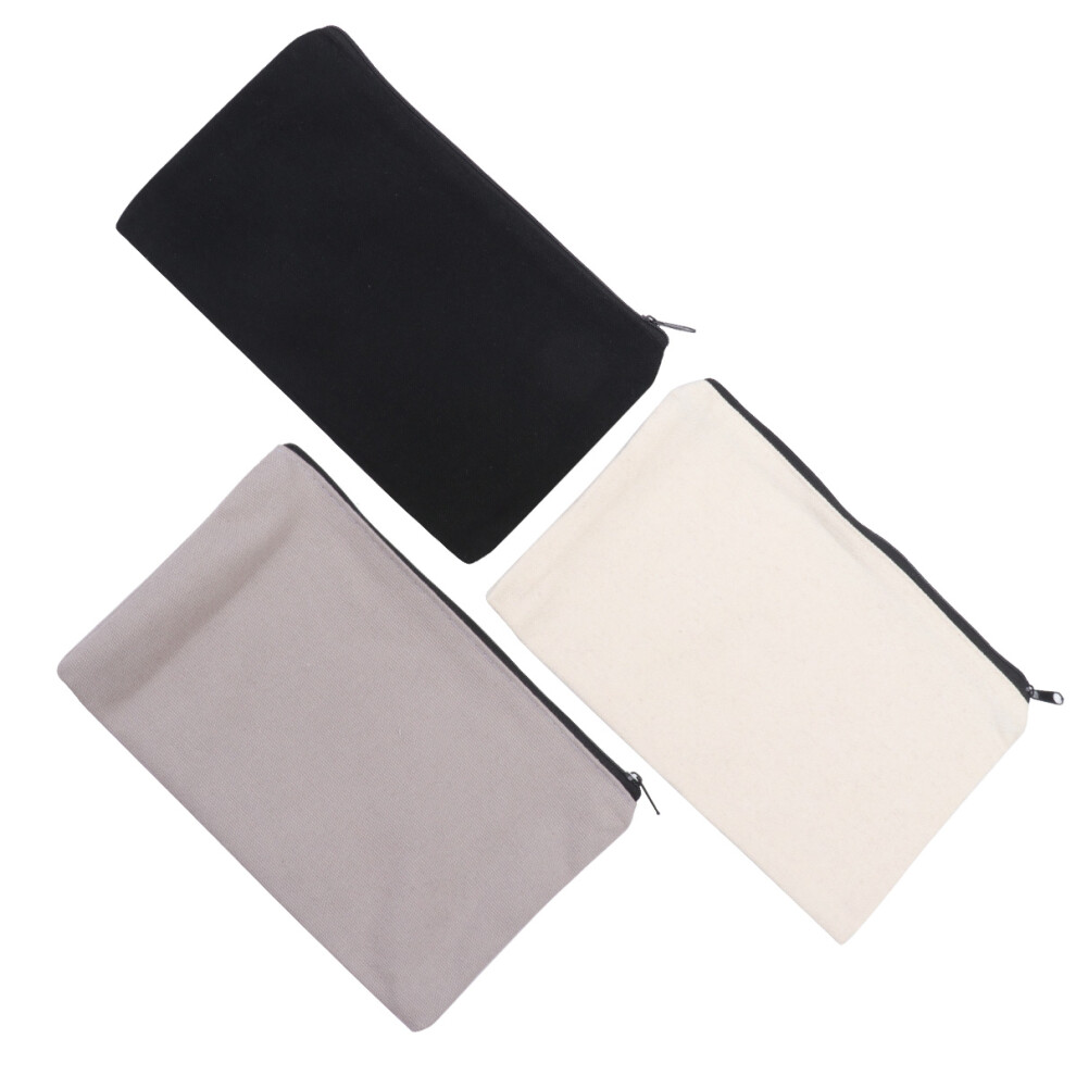 Iplusmile 12Pcs Canvas Zipper Pouches For Cosmetics Pencils Stationery Storage