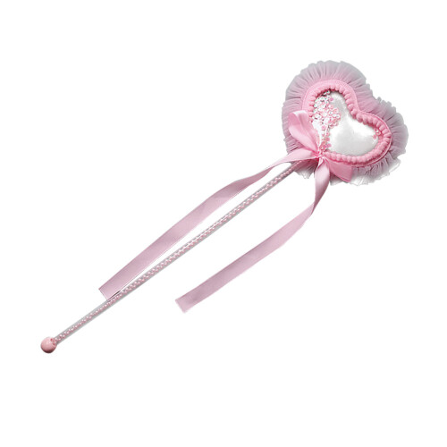 3Pz Bacchette Cuore Rosa Con Paillettes Per E Party