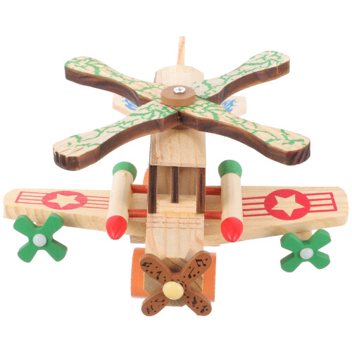 4Pcs Färgglada Trähelikopter Modell För Barn 1