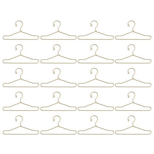 20 Pcs Metal Mini Doll Clothes Hangers Durable Rack