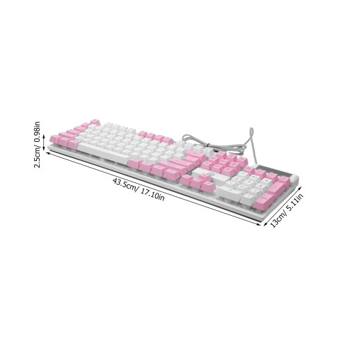 Gaming Keyboard 104 Keys RGB Full Size Pink 1