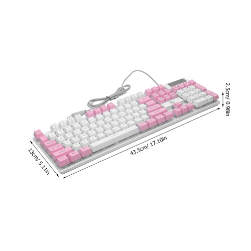 Gaming Keyboard 104 Keys RGB Full Size Pink 2