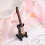 2 Pezzi Mini Chitarra Elettrica 10 Cm Nero Con Scatola 10