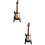 2 Pezzi Mini Chitarra Elettrica 10 Cm Nero Con Scatola 7