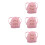4Pz Mini Rosa in Tessuto Per Con Portamonete 8