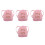 4Pz Mini Rosa in Tessuto Per Con Portamonete 6