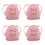 4Pz Mini Rosa in Tessuto Per Con Portamonete 5