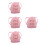 4Pz Mini Rosa in Tessuto Per Con Portamonete 7