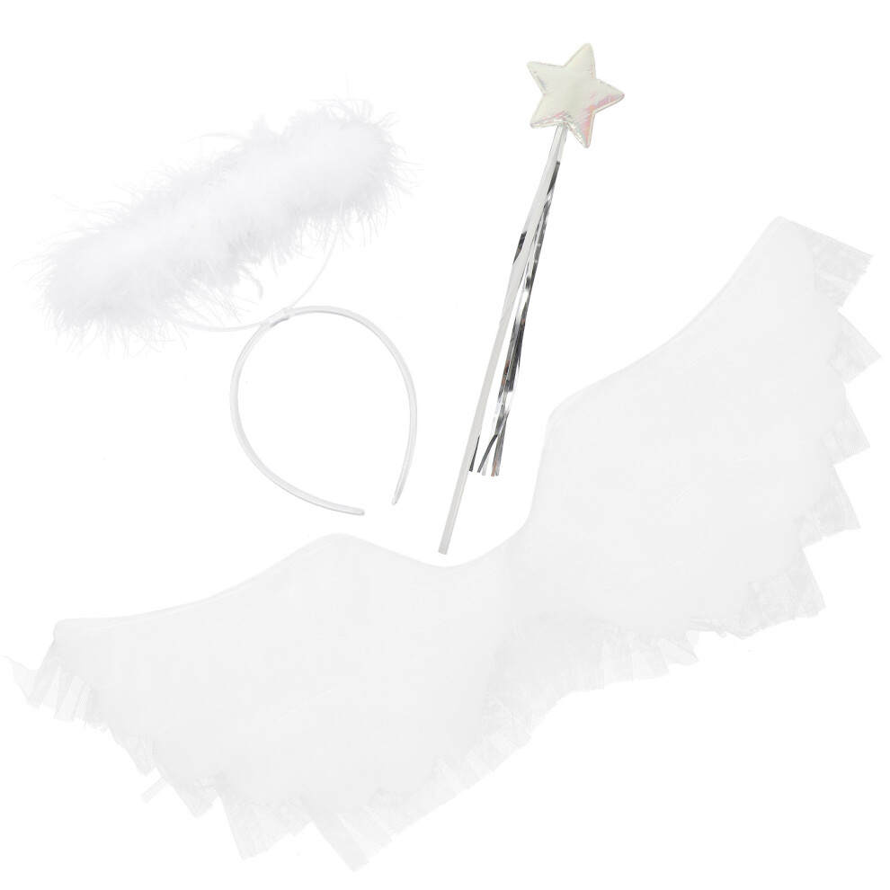 4 Zestawy DziewczęCych KostiumóW AniołA Z SkrzydłAmi I Czapkami-image