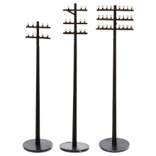 3Pcs DIY Miniatyrtelegrafstolpar För Tåglandskap Järnvägsdekoration