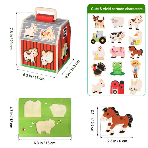 Set Barnleksak Lada Djurfigurer För Ålder 2-5 2
