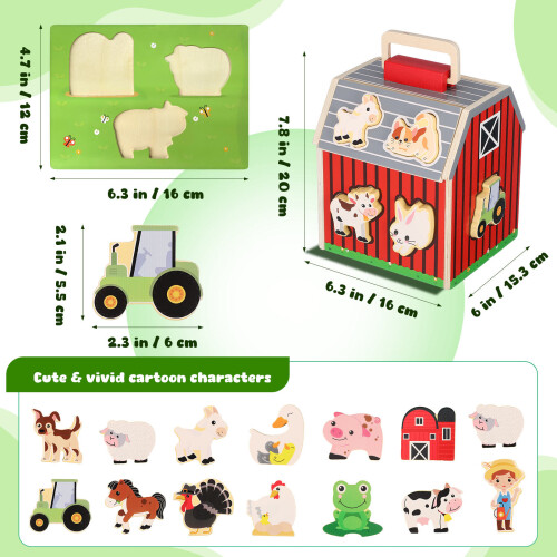 Set Barnleksak Lada Djurfigurer För Ålder 2-5 1