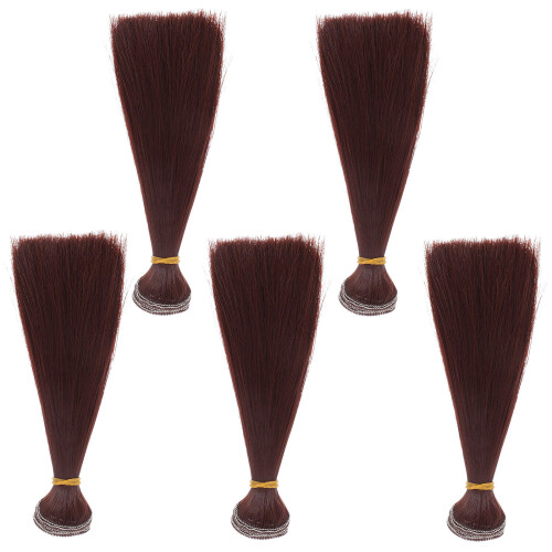5 Stycken 15 Cm Perukhår Vävda Extensions I Rödbrun 2