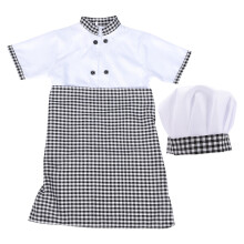 1 Set Unisex Barns Kockkläder , Förkläde Och Mössa