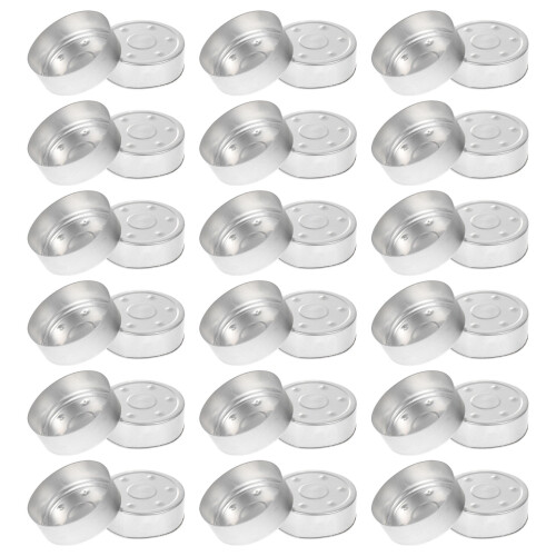 50Pcs Aluminum Candle Cup Case Silver Tea Light Holder for DIY Storage 2