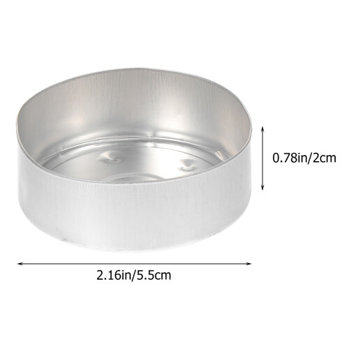 50Pcs Aluminum Candle Cup Case Silver Tea Light Holder for DIY Storage 1