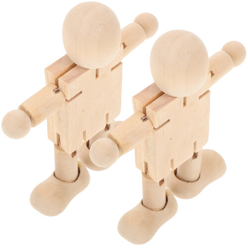 2 Delar Träfigur , Skrivbordsdekorationer