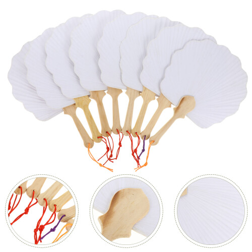 16Pcs Diy Målning Tom Handfläkt Ritning Leksak 1