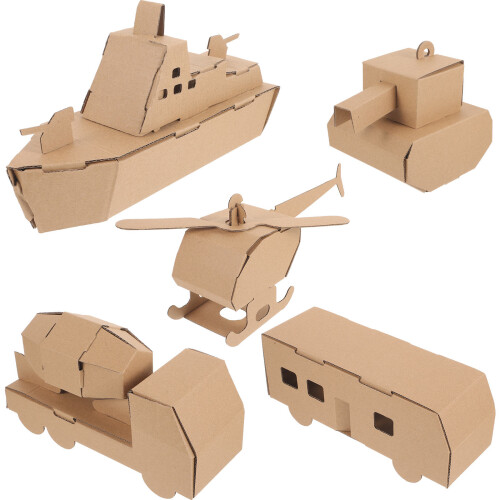 5Pcs Papperspussel 3D-Helikopterbilmodell Montering Leksak 2