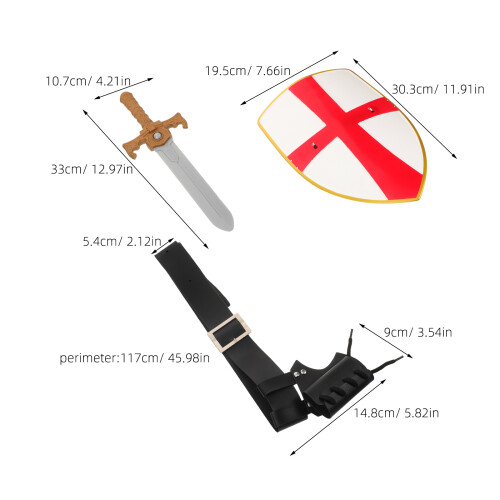 Medeltida Riddare Kostym Set: , Svärd & Bälte För 2