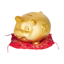 Creative Golden Piggy Bank Guldgris 6" 13,5 X 11,5 X 9,5 Cm