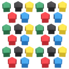 50Pcs Trähus Spelpjäser För Brädspel Mini Schackset Barn Fastighetshandel