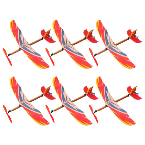 6Pcs Diy Flygplan Lektoj Glidflygplan Utbildande Lekgrej