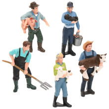 5Pcs Bondesimuleringsmodell Bondeliknande Figur För Tårta