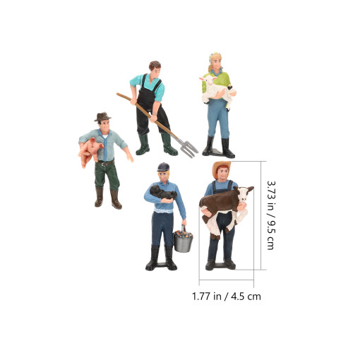 5Pcs Bondesimuleringsmodell Bondeliknande Figur För Tårta 1