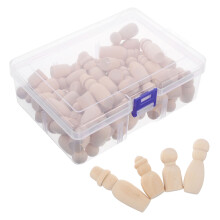 60Pcs Slöjd Trädockor Handmålade Träfigurer För Barn