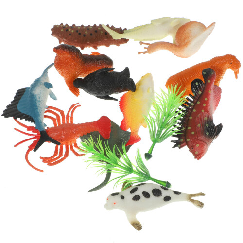 12Pcs Sorterade Ocean Havsdjur Figurer Realistiska