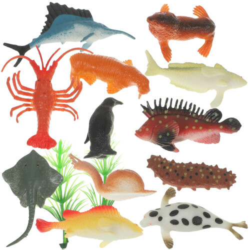 12Pcs Sorterade Ocean Havsdjur Figurer Realistiska 2