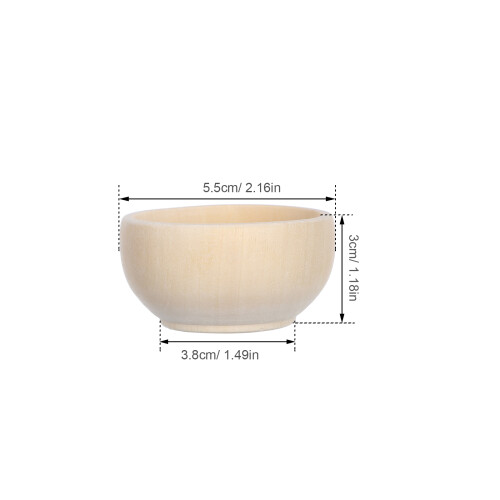 5Pcs Träskaĺlar Mini Träskåĺlar Oberverkade Träleksaker Diy 1