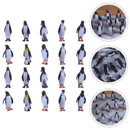 32Pcs Realistiska Pingvinmodeller, PVC, Leksaker 2