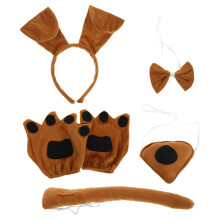 1 Set Barn Hund Kostym Rekvisita: Huvband Slip Skinka & Handskar