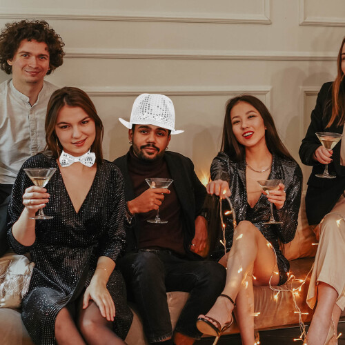 Sequin Fedora Hatt Ljusande Slipsnöre Handskar För Diskotek 2