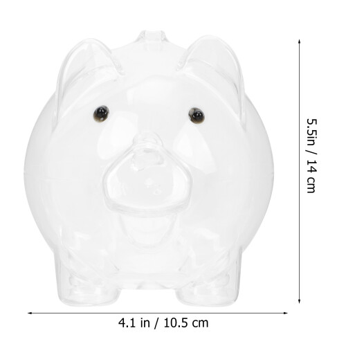 Transparent Sparsgris Växtformad Pengapott Skrivbordsdekoration 1