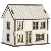 3Pcs DIY Miniatyrträhus För Barn Vuxna Juldekoration Beige