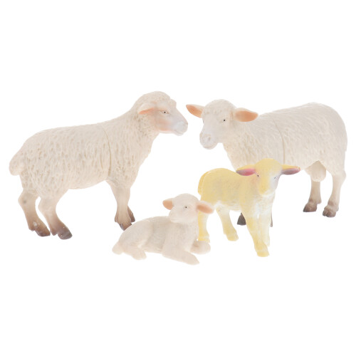 4Pcs Simulerade Djurlekplattor Mini Får Familj Modell 1