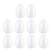 20Pcs Målning Ägg Diy Påskdekoration För Barn Handarbete (Vit, 10Cm)