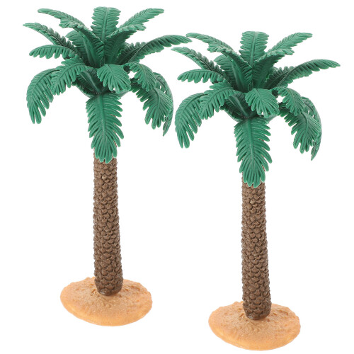 4 Stycken Palmträd Mikrolandskapsmodell Simulerad Växtmodell