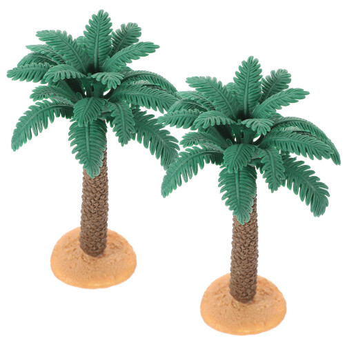 4 Stycken Palmträd Mikrolandskapsmodell Simulerad Växtmodell 2
