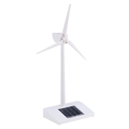 Desktop Vindkraftverk Modell Solcellsdriven Vindkvarn Abs Plast Vit