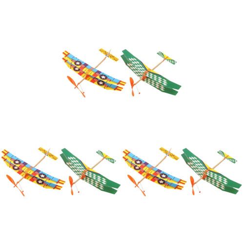 6 Stycken Gummibanddriven Flygplan Modell För Barn 2