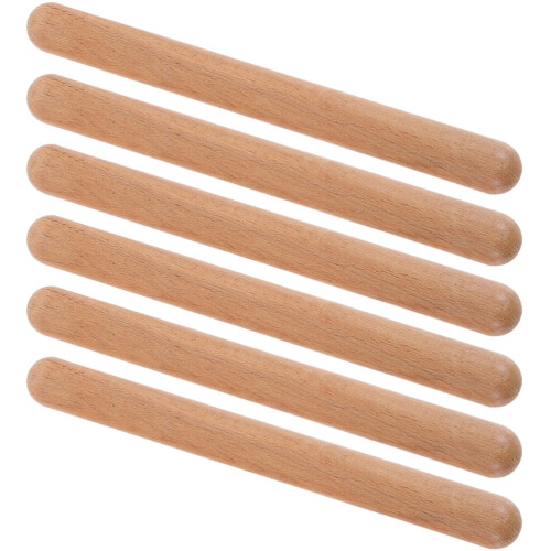6 Pcs Trärytmkäppar För Barn Musikalkäppar Klassrumsaccessoar