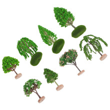 8Pcs Realistisk Trämodell Mikrolandskapslayout Miniatyrträd